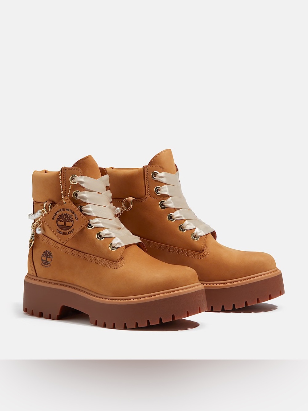 🌾🧴 TIMBERLAND STONE STREET PLATFORM PEARL BOOTS WHEAT 🧴🌾